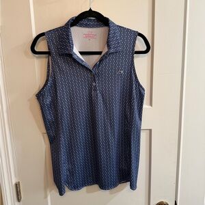Vineyard Vines Navy Patterned Polo